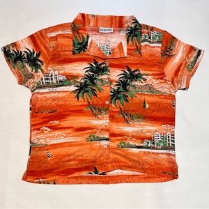 Vintage tropical Anchor Blue Shirt